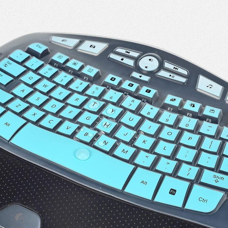 imComor Keyboard Cover for Logitech K350 MK550 MK570, Keyboard Skin for Logitech K350 MK550 MK570 Wireless Wave Keyboards Covers Protector Accessories, Ombre Mint Green - Image 3